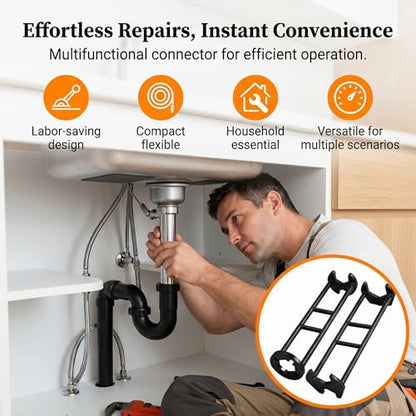 2 Pcs Multifunctional Sink Wrench Set, 7 Sizes Basin Faucet Wrench Tool | Four-Jaw Hex Spanner, for Tight Spaces Under Sink, Plumbing Wrench for Kitchen Bathroom Toilet Installation and Repair