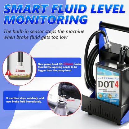 BELEY Automatic Brake Bleeder Kit for Toyota Honda & Universal Adapter | 110V Electric Power Brake Bleeder with 4 Master Cylinder Adapters, Airless Brake and Clutch Pressure Bleeding System
