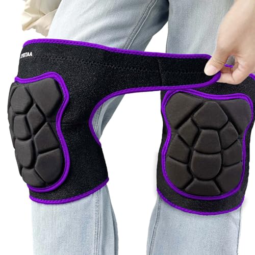 Knee Pads for Men Women Floor Work, Thick Memory Foam Knee Pad for Carpet Installer, Planting Flower, Mopping Floors, Anti-Slip Kneepads for Gardening Cleaning Nursing DIY Project for Kneeling, Purple M (1 Pair) - color: Bear Purple, size: Medium