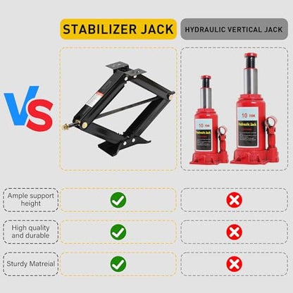 RV Scissor Jack Stabilizer 7500lbs Heavy Duty 24" RV Trailer Stabilizer Leveling Scissor Jack for RV Camper with Crank Handle (New 24’‘ 1pc) - size: New 24’‘ 1pc