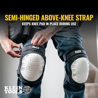 KLEIN TOOLS 60846 Knee Pad for Men and Women, Non-Marring, Gel-Like Padding, Adjustable Straps, Great for Construction and Flooring