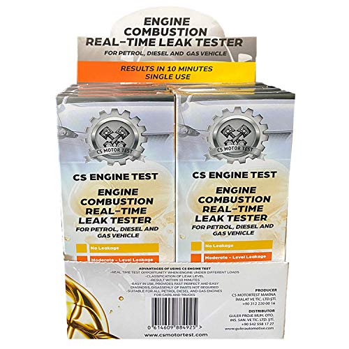 CS Engine Combustion Real-TIME Leak Tester - Cylinder Head Gasket CO2 Head Tester - Test While Driving - Petrol Diesel Gas - Engine Under Load Head Gasket Test Kit- 10 PCS in a Box