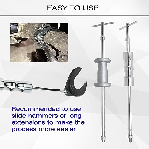 ReluxGo Inner CV Axle Puller Removal Tool 63mm with Nut, Front Wheel Drive Axle Pulley Attachment, Fits Slide Hammers with 5/8"-18 Threads, CV Joint Axle Removing Tool - size: 63mm CV Joint Fork Adapter