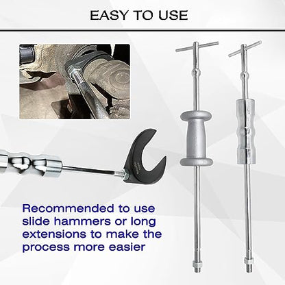ReluxGo Inner CV Axle Puller Removal Tool 63mm with Nut, Front Wheel Drive Axle Pulley Attachment, Fits Slide Hammers with 5/8"-18 Threads, CV Joint Axle Removing Tool - size: 63mm CV Joint Fork Adapter