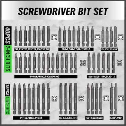 SWANLAKE 232-Piece Ultimate Screwdriver Bit Set, Cr-V Impact Driver Bit Set, Includes Security Bits, Nut Driver, Ratchet Wrench and Bits Holder - style: Multi-Used Version
