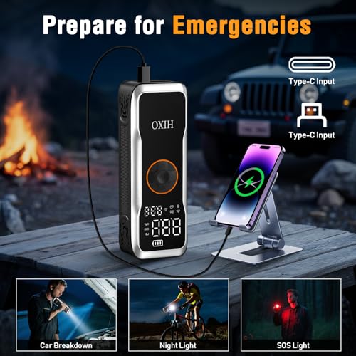Portable Tire Inflator Air Compressor, 150PSI Digital Pressure Gauge Equipped, 20000mAh High-Capacity & 5 Times Quicker Portable Air Pump for Cars, Motorcycles, Bicycles, Balls, and Beyond