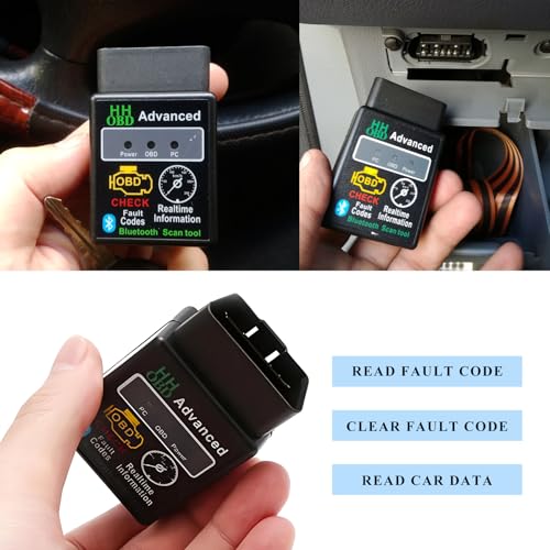 Bluetooth OBD2 Scanner for Car, Wireless Check Engine Light Code Reader Diagnostic Scan Tool with Exclusive App, Professional OBD II Scanner Read and Clear Error Codes