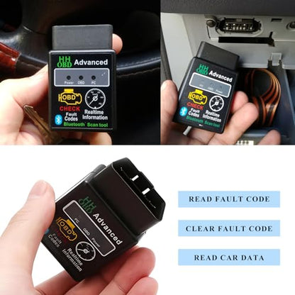 Bluetooth OBD2 Scanner for Car, Wireless Check Engine Light Code Reader Diagnostic Scan Tool with Exclusive App, Professional OBD II Scanner Read and Clear Error Codes