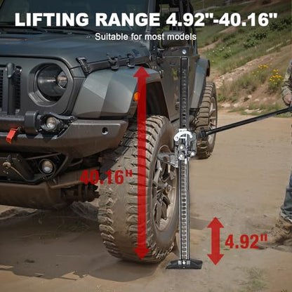 Big RED ATR6501BR Torin 48" Ratcheting Off Road Utility Farm Jack: 3 Ton (6,000 lb) Capacity, Black - size: 48 inch Black