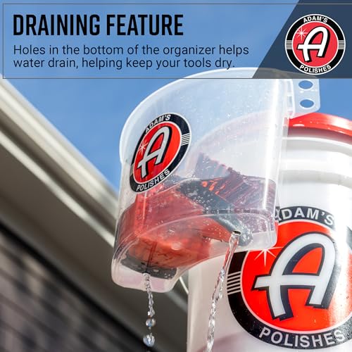 Adam's Polishes Bucket Organizer - Portable Multipurpose Bucket Attachment Tool Caddy for Organization, Cleaning, Storage, Detailing & Car Washing