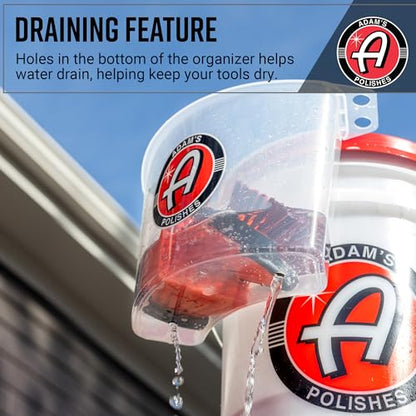 Adam's Polishes Bucket Organizer - Portable Multipurpose Bucket Attachment Tool Caddy for Organization, Cleaning, Storage, Detailing & Car Washing