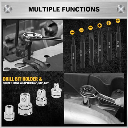 ELEAD 33-Piece Combination Ratchet Wrench Set | SAE & Metric Sizes (1/4" to 3/4" & 6-18mm) | 72-Tooth Gear Design | CR-V Steel | Organizer Carry Case | Ideal for Mechanics & DIY - style: 33-Piece Upgraded Version