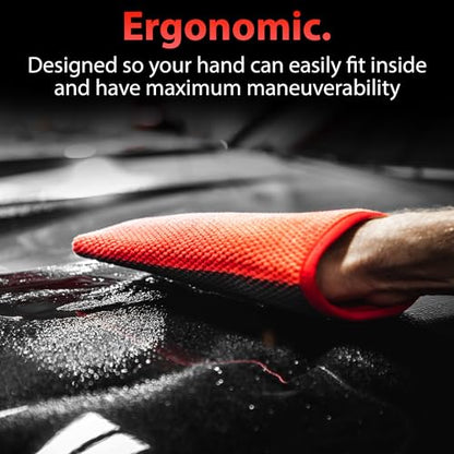 Adam's Polishes Clay Mitt - Medium Grade Clay Bar Infused Mitt | Car Detailing Glove Quickly Removes Debris from Your Paint, Glass, Wheels, & More - size: Red - 1pk
