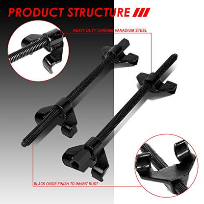 Auto Dynasty 2pcs 15 Inches Heavy Duty Strut Coil Spring Compressor Kit Remover Installer Automotive Suspension Tools