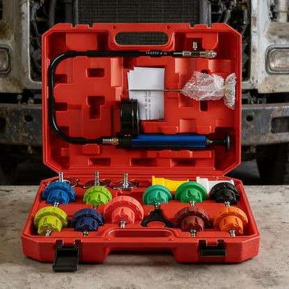 Cooling System Pressure Tester Quick Test Vacuum Refill | Leak Tester Vacuum Coolant Fill Kit for Vehicle Truck RV Water Tank Engine Hydraulic