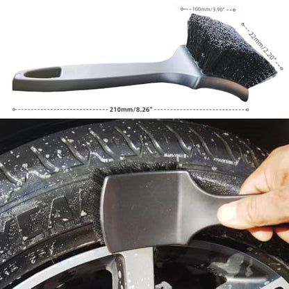 4PCS Wheel Brush Kit for Cleaning Wheel and Tire, Wheel and Rim Brush, Car Detailing Brushes, 360 Degree Bendable & Durable Car Wheel Rim Cleaner Brush Set (Red) - color: Red