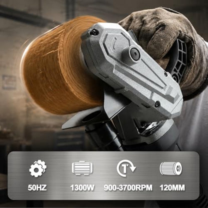 MAXXT 1300W Surface Conditioning Tool, 6 Fixed Speed 900-3700 RPM Handheld Burnishing Tool & sander, Electric Polishing Machine with Power Polishers & Buffers for Metal & Wood (1 Wheel Included) - size: R7404