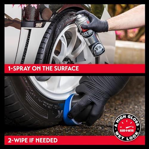 Griot's Garage Black Shine Tire and Trim Coating, Water-Resistant Dressing, Provides a High-Gloss Finish, Rain, and UV Protection, 10938, 15oz - size: 15 Fl Oz (Pack of 1)