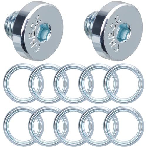 12pcs Automatic Transmission Pan Drain Plug with Gasket Kit for Toyota 90341-10021, 35178-30010 4Runner Fj Cruiser Land Cruiser Sequoia Tacoma Tundra fits Lexus GS GX is LC LS LX RC SC 2003-On