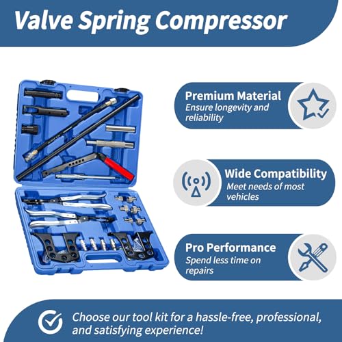 Valve Spring Compressor Universal Overhead Engine Valve Spring Compressor Cylinder Head Service Set OHV OHC Compressor Tool Valve Spring Compressor Remover and Installer