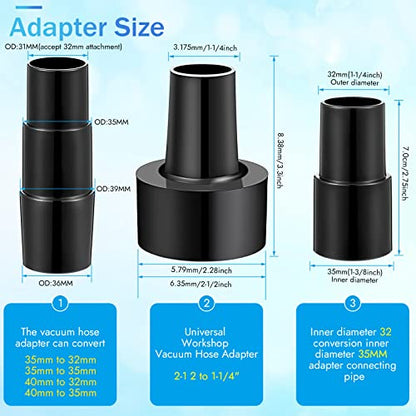 6 Pcs Vacuum Attachments Accessories VAC Attachments 1.25'' 25mm and 36mm Shop Round Dust Brush Vacuum Hose 5.9 Inch Floor Attachment Brush Replacement with 1-1/4 to 1-3/8 Inch Adapter(Simple Style) - style: Simple Style
