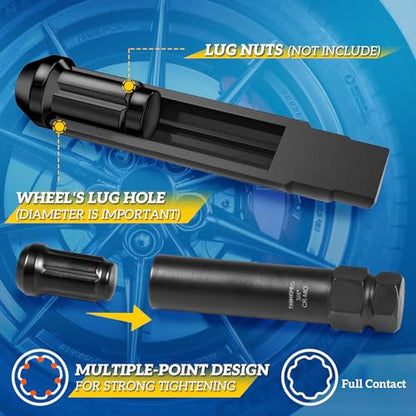 Wheel Lock Removal Kit 10 Piece, Spline Hex Master Key Set | Remove Rusted Frozen Lug Nuts, Aftermarket Wheels, Cr-Mo Steel