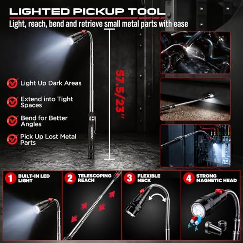 15PCS Pick and Hook Tool Set with Magnetic Pickup Tool, Trim Removal Tools, Fastener Remover and Storage Bag, Precision Hook and Pick Set for O-Ring, Gasket, Seal, Hose Removal and Automotive Repair - color: 15PCS Pick & Trim Removal Kit