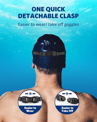 Aegend Swim Goggles, Swimming Goggles No Leaking Full Protect Adult Youth - color: Blue-black