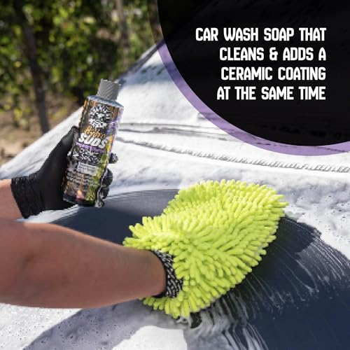 Chemical Guys HydroSuds Ceramic SiO2 Shine High Foaming Car Wash Soap, Works with Foam Cannons, Foam Guns, and Bucket Washes, Berry Scent, Safe for Cars, Trucks, and RVs - 1 Gallon - size: 128 Fl Oz (Pack of 1)