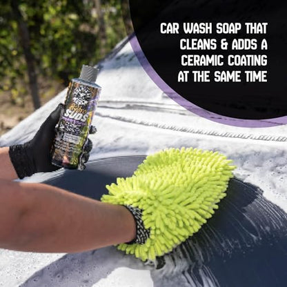 Chemical Guys HydroSuds Ceramic SiO2 Shine High Foaming Car Wash Soap, Works with Foam Cannons, Foam Guns, and Bucket Washes, Berry Scent, Safe for Cars, Trucks, and RVs - 1 Gallon - size: 128 Fl Oz (Pack of 1)