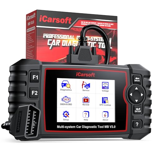 iCarsoft Bidirectional Diagnostic Tool for Most Mercedes-Benz/Sprinter/Smart from 1996-2025 MB V3.0 2026 Version Up to 39 Service Full System OBD2 Scanner All Test AutoVIN Battery Test Free Update