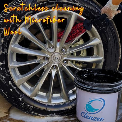 Premium Microfiber Wheel Brush | Soft Non-Metallic Rim Cleaner & Wheel Brush | 15 Inch Long Regular Size - size: Regular