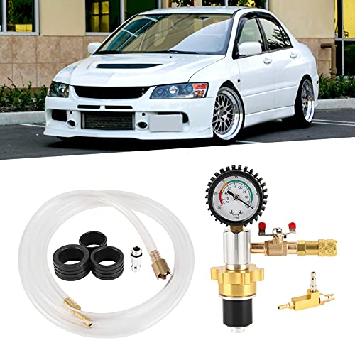 Car Radiator Coolant Refill Purging Kit, Cooling Vacuum Refill Tool, Fast Connector Evacuate Leaks Test Vacuum Cooling System with Stainless Steel and Rubber, for Automotive Coolin