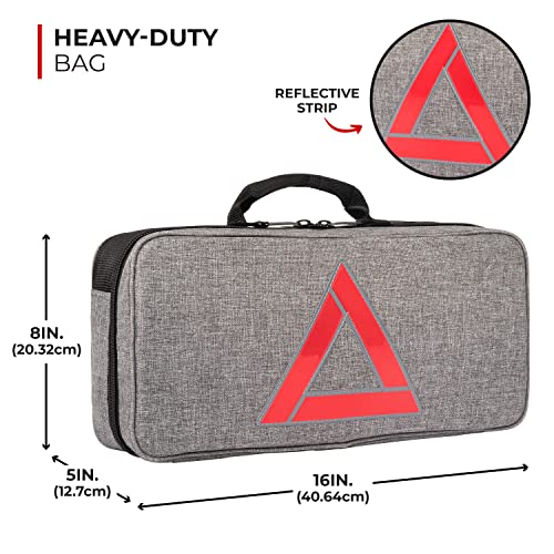 Thrive Emergency Car Kits for Vehicles - Roadside Emergency Car Kit (104 Pieces) - Car Kits for Emergency - Roadside Car Kit with Jumper Cables and Mini First Aid Kit - Gray Bag - color: Gray Bag
