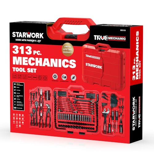 STARWORK TRUE MECHANIC™ 313-Piece Mechanics Tool Set and Socket Set | Professional, SAE/Metric