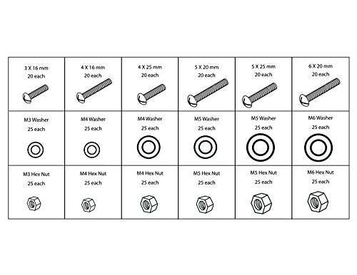 Performance Tool W5226 SEA/Metric Nut and Bolt Assortment with Case, 1,200 pieces