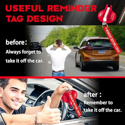 DEDC Universal Aluminum Grooved Magnetic Jack Pad Red 1 Pc, Jacking Puck Pinch Weld Frame Rail Adapter with 1 Reminder Streamer, Car Accessories for Men - color: Red 1 Pc with 1 Reminder Streamer