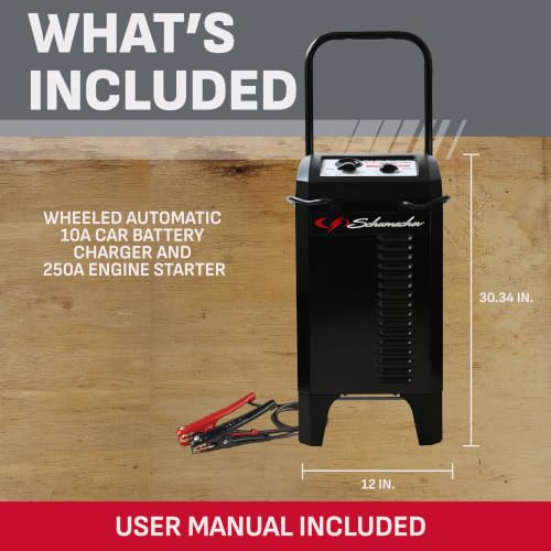 Schumacher Electric Wheeled 10A Car Battery Charger & Maintainer – SC1445 - style: 250 Amp