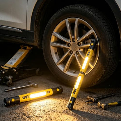 Magnetic LED Work Light 5200mAh Underhood Repair Split Portable Light | charge mobile phone,360° Rotatable , 5 Lighting Modes , Hook Design, 3000LM Work Light for Garage, Workshop, Car Inspection
