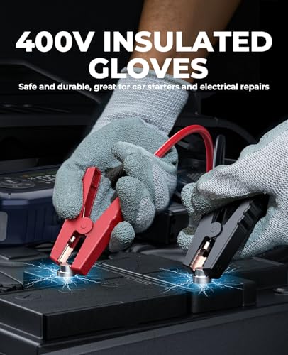 YaberAuto 10-in-1 Jump Starter with Air Compressor 6000A 150PSI Car Battery Jump Starter (All Gas/10L Diesel) 12V Jump Box Car Battery Jumper Starter Portable Jumper Cables, 150W DC, Gloves, Lights - size: 6000A