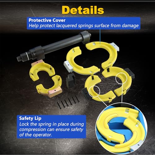 DASBET Macpherson Strut Spring Compressor Kit | Universal Interchangeable Fork Strut Coil Extractor Remover Tool Set with Protective Sleeve Strut Spring Compressor Set ﻿