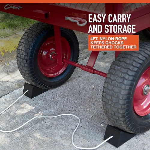 Ironton 2-Pk. of Compact Wheel Chocks, Solid Rubber | Controlled load positioning, Shop and warehouse handling, Durable material movement, Easy setup, Operator-friendly design