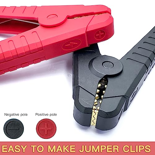 Car Battery Jumper Cable Clamps brass Insulated Alligator Clips Black & Red Boot Metal Spring Loaded Electric Test Clips 200A For Automotive Car Boat(lkelyonewy)