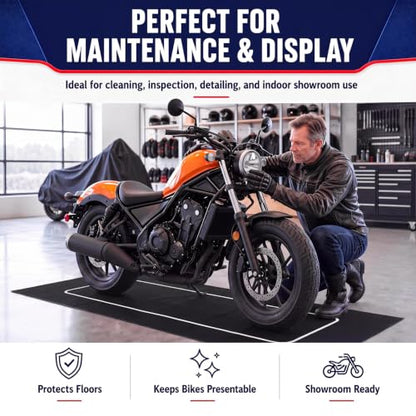 Drydiet Motorcycle Mat Garage Floor Rug Washable Parking Mats for Garage Floors Non Slip Oil Absorbent Pad Rubber Backing Layer Protects Floor(Basic Style,78 x 31 Inch) - size: 78 X 31 Inch, style: Basic Style