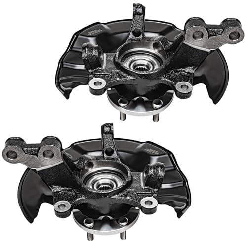 Detroit Axle - 4pc Steering Knuckles Kit for 09-13 Toyota Corolla Matrix, 2 Front Steering Knuckles & Wheel Bearing Hubs 2 Rear Wheel Bearing and Hubs 2009 2010 2011 2012 2013 Replacement - size: 4UW48584/Kit