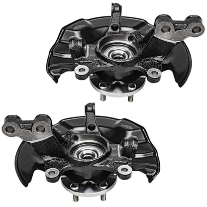 Detroit Axle - 4pc Steering Knuckles Kit for 09-13 Toyota Corolla Matrix, 2 Front Steering Knuckles & Wheel Bearing Hubs 2 Rear Wheel Bearing and Hubs 2009 2010 2011 2012 2013 Replacement - size: 4UW48584/Kit