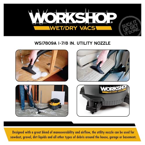 WORKSHOP Wet/Dry Vacs WS17809A 1-7/8-in. Utility Nozzle Vacuum Attachment - size: 1 7/8 Inch