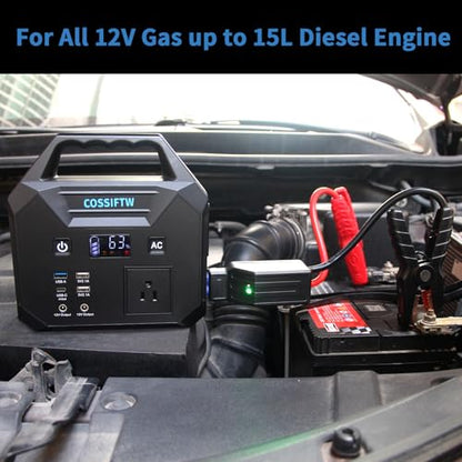 Heavy Duty 10000A Jump Starter Built-in AC 200W Inverter for Trucks,Motorhomes All Gasoline and Up to 15L Diesel Engines；Power Suplly Fan,Laptop,Mobile Phone,Led Lighting for Party Camping