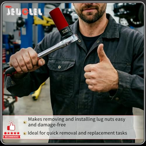 7PCS 1/2" Dr Wheel Protector Impact Socket & Lug Nut Socket Set, 17, 19, 21mm Lug Nut Remover Extractor Tools, 6 Point Non-Marring Lug Nut Thin Wall Deep Socket Wrench, Twist Socket CR-MO