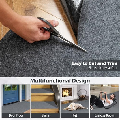 Tangkula 17' x 7.4' Garage Floor Mat, Absorbent Oil Spill Parking Mat for Under Car, Reusable & Washable Garage Flooring Rug, Protects Garage & Shop Floor, Non Slip & Waterproof Backing, Includes Tape